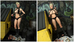 3d abs after_sex alcohol areolae athletic athletic_female backstreet beer beer_can big_breasts blonde_hair blue_eyes boots breasts breasts_out busty can choker cigarette cleavage collar condom crop_top crotchless cum cum_puddle cum_stain dc dc_comics dolar dollar_bills earrings eyeshadow female female_focus female_only fishnet fishnet_armwear fishnet_gloves fishnets fit fit_female flashing full_body karen_starr labia large_breasts lethalcandy lipstick long_fingernails makeup mascara money nail_polish navel navel_piercing nipples piercing pinup pose posing power_girl prostitute prostitution pussy short_hair skimpy smoke smoking solo standing superman_(series) toned toned_female trash_bag trash_bin trashbin used_condom vagina zipper_panties