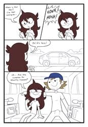 1boy 1girls 2020 brown_hair comic comic_page dialogue female imminent_rape imminent_sex jaiden jaiden_animations long_hair male miscon near_monochrome recording speech_bubble tagme text white_background white_skin youtube youtuber