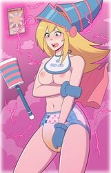 breasts breasts_out dark_magician_girl diaper embarrassed female female_focus female_only gloves helmet infantilism open_mouth pee peeing peeing_self pieceofsoap solo solo_female solo_focus standing standing_pee transformation urine wet_clothes wet_diaper wetting wetting_diaper wetting_self yu-gi-oh!