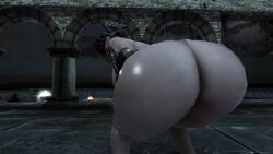 1girls animated ass ass_focus ass_shake bethesda_softworks big_ass big_butt butt covered_eyes fat_ass game_screenshot helmet helmet_over_eyes knight lipstick naked no_sound raining round_ass skyrim solo solo_female solo_focus tagme the_elder_scrolls twerking video