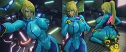 1girls 3d 3d_(artwork) abs alternate_ass_size alternate_breast_size ass banskinator big_ass big_breasts breasts erect_nipples female female_only huge_ass huge_breasts human large_breasts looking_at_viewer looking_back metroid muscular_female nintendo nipples nipples_visible_through_clothing samus_aran solo solo_female source_filmmaker thick_thighs touching_breast urbanator wide_hips zero_suit zero_suit_samus