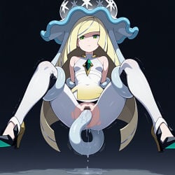 1girls ai_generated arms_behind_back blonde_hair clothed_sex green_eyes high_heels legs_apart lusamine_(pokemon) nihilego parkinson_(ai_artist) pokemon pokemon_sm pokephilia pussy pussy_juice questionable_consent restrained restrained_arms restrained_by_tentacles sex suspension tentacle tentacle_in_pussy tentacle_sex tentacles_around_arms torn_clothes torn_legwear ultra_beast