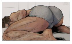 1boy big_ass big_butt briefs do_you_find_men_with_big_butts_attractive fat_ass huge_ass huge_thighs leon_scott_kennedy looking_at_viewer looking_back looking_back_at_viewer male_only meme resident_evil resident_evil_9:_requiem underwear