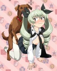 2d all_fours anchovy_(girls_und_panzer) animated bangs bow brown_eyes canine canine_on_human clothed clothed_sex clothing cum cum_drip cum_inside curly_hair doggy_style domestic_dog drill_hair female_human/male_feral female_on_feral femsub feral feral_dominating_human feral_on_female feral_on_human feral_penetrating feral_penetrating_human girls_und_panzer grey_hair hi_res human human_female human_on_feral human_penetrated interspecies leaking_cum long_hair looking_back loop loving_it medium_breasts open_mouth pale-skinned_female pale_skin pantsu_ahaundo school_uniform schoolgirl shorter_than_30_seconds silver_hair skirt sound submissive_human tagme twintails video zoophilia