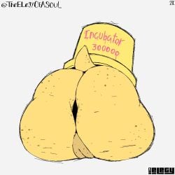 1girls alphys anus artist_signature ass big_ass deltarune elegy fat_ass freckles freckles_on_ass huge_ass onahole pussy simple_background tail theelegyofasoul twitter_username undertale_(series)