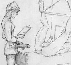 1futa big_penis bobby_luv futa_is_bigger futa_on_male futanari hung_futanari legs_over_head legs_tied nurse pencil_(artwork) rectal_thermometer