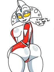 1girls alien_girl big_ass big_breasts biting_lip sling_bikini tokusatsu ultraman_(franchise) ultrawoman_beth yellow_eyes