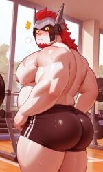 ai_generated ass ass_focus bara beefy brawl_stars damian_(brawl_stars) gay huge_ass huge_pecs musclegut muscular muscular_male