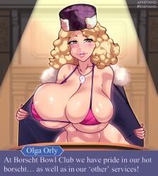 1girls 2026 2d ace_attorney alternate_breast_size apollo_justice:_ace_attorney arms_behind_back artist_name bare_shoulders big_lips bikini bikini_top bikini_under_clothes bimbo bimbo_body bimbo_lips bimbo_magatama bimbofication bimbofied blonde_female blonde_hair blush bottomless breasts brown_eyes capcom character_name cleavage clothed clothed_female clothes_pull coat courtroom curly_hair curvaceous curvy curvy_female curvy_figure dialogue dialogue_box english english_text exhibitionism exposing_chest exposing_self eyelashes eyeliner eyeshadow female female_only flashing full_lips fur-trimmed_coat fur_collar fur_hat fur_trim game_screenshot_background gyakuten_saiban gyakuten_saiban_4 hat head_tilt hi_res high_resolution highres hourglass_figure hourglass_figured_female huge_breasts human human_only karfound light-skinned_female light_skin lipstick looking_at_viewer magatama magatama_necklace magenta_bikini makeup medium_hair micro_bikini micro_bikini_top multicolored_bikini multicolored_bikini_top necklace olga_orly open_clothes open_coat open_eyes parted_bangs parted_lips pink_lips pink_lipstick presenting presenting_breasts presenting_self prostitution public_exposure public_indecency puckered_lips purple_bikini purple_bikini_top purple_coat removing_clothing removing_coat shiny_skin showing_breasts showing_off smiling smiling_at_viewer smooth_skin solo spotlight spread_arms standing sweat sweaty_body sweaty_breasts text text_box thick_eyebrows thick_lips top_heavy undressing undressing_self upper_body ushanka white_fur_trim wide_hips