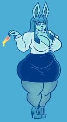big_breasts breasts cleavage dapper_little_arts eeveelution female furry glaceon huge_breasts pokemon pokemon_(species) thick_thighs wide_hips