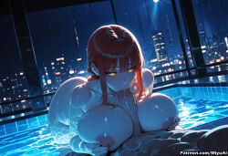 1boy 1girl ai_assisted ai_generated bangs braid braided_ponytail breasts building chainsaw_man city cityscape collarbone curvaceous curvy curvy_female curvy_figure eyebrows_visible_through_hair fellatio female hetero indoors looking_at_viewer makima_(chainsaw_man) miyuai night night_sky nipples nude oral outdoors penis pool pov ringed_eyes saliva sidelocks sky solo_focus thick thick_ass thick_butt thick_hips thick_legs thick_thighs voluptuous voluptuous_female water wide_hips wide_thighs
