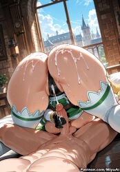 1boy 1girl ai_assisted ai_generated all_fours ass black_hair black_panties boots breasts cloud cum cum_on_body curvaceous curvy curvy_female curvy_figure dark_skin day fellatio female gloves hetero indoors leafa_(sao) leotard miyuai oral penis penis_grab sky sweat sword_art_online testicles thick thick_ass thick_butt thick_hips thick_legs thick_thighs thighhighs voluptuous voluptuous_female white_gloves white_legwear wide_hips wide_thighs