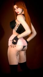 big_ass gloves lexi_law nopixel orange_hair painted_nails skirt_lift tattoos
