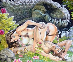 69 69_position basement_comics bruce_kabbit budd_root bush cavewoman comic fellatio meriem_cooper official_art oral pubic_hair sucking