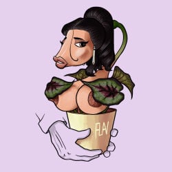 1girls :>= big_breasts big_lips breasts expansion female female_only fuckplant large_breasts long_lips plant plant_girl potted_plant suck_and_fuck suckplant transformation