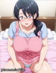 1girls ai_generated apron bed bedroom_background bedroom_eyes bedroom_setting big_ass big_boobs big_breasts big_butt big_thighs black_hair blue_eyes blush blush_lines blushing blushing_female boobs breasts clothed clothing curvaceous curvaceous_ass curvaceous_body curvaceous_female curvaceous_figure curvaceous_hips curvaceous_thighs curves curvy curvy_body curvy_female curvy_figure curvy_hips curvy_thighs eri_morita female female_focus female_only glasses incest large_areolae large_ass large_breasts large_butt large_thighs light-skinned_female light_skin long_hair looking_at_viewer low_ponytail married_female married_woman mature mature_female mature_woman milf mom mommy mother mother_and_child mother_and_son motherly motherly_figure mouth_open older_female panties pink_dress ponytail redelion seducing seductive seductive_body seductive_eyes seductive_gaze seductive_look seductive_pose shiny shiny_body shiny_clothes shiny_hair shiny_skin shiny_thighs sitting squatting stepmother succubus_yondara_haha_ga_kita!? thick thick_ass thick_butt thick_eyebrows thick_hips thick_legs thick_thighs voluptuous voluptuous_body voluptuous_female voluptuous_milf women