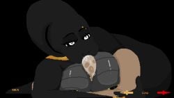 1boy 1girl animated black_skin blowjob cobra cum game_over grey_skin hypnotic_eyes jewelry long_neck piercing pixel_art post-nut_calamity scalie shoestrang showcase snake sound submissive_male tagme titjob tongue video video_games