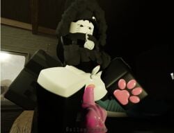 1boy 3d artist_name black_cap black_fur black_hood bodysuit cap cat_boy cat_ears cat_tail catboy dildo dildo_in_ass dildo_insertion dildo_penetration dildo_riding dildo_sitting faggot femboy feminine_male fluffy_tail gay holster holster_strap holstered_pistol hood hood_up male roblox robloxian self_upload small_penis smaller_male solo tagme_(artist) tiny_penis white_skin