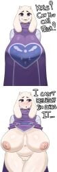 deltarune egoroamer_(artist) exhibitionism frisk_(undertale) huge_breasts pussy toriel_(deltarune) undertale