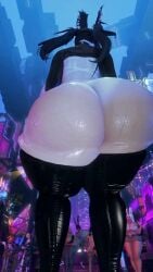 ass_focus black_hair black_legwear bouncing_ass clapping_cheeks curvy gothbnnuy huge_ass long_hair looping_animation massive_ass mp4 music pale_skin plap pov_ass sound tagme tanline thighhighs twintails video wide_hips
