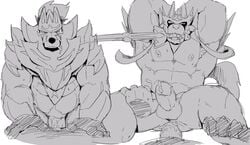 4boys abs anal anal_sex anthro anthro_on_anthro anthro_penetrated anthro_penetrating anthro_penetrating_anthro anthrofied armor armpits arms_up ass bara bodily_fluids canine claws disembodied_hand disembodied_hands duo eye_contact feet foreskin furry gay half-closed_eyes hands_behind_head hi_res holding_object holding_sword holding_weapon huger_smot human humanoid_genitalia humanoid_penis interspecies legendary_pokémon looking_at_viewer male male_only melee_weapon monochrome mostly_nude mouth_hold muscles muscular muscular_male nintendo nipples paws penetration penis pokémon_(species) pokémorph pokemon pokemon_ss pose pov saliva sex simple_background spread_legs sweat sword taker_pov thick_thighs tongue tongue_out video_games weapon white_background yaoi zacian zamazenta