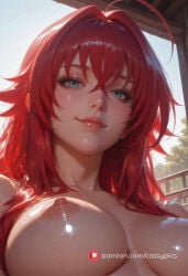 1girl 1girls ahoge ai_generated beautiful big_boobs big_breasts blush boobs booty breasts busty close-up curvy cute cute_face erotic eye_contact fanart female fit fit_body fit_female green_eyes high_quality high_school_dxd highres hot hourglass_figure huge_breasts large_breasts long_eyelashes looking_at_viewer naked navel nude parted_lips patreon portrait puffy_lips puffy_nipples red_hair rias_gremory round_ass round_breasts round_butt sexy slim_waist smile stomach thick thick_ass thick_legs thick_thighs topless underboob waifu wet wet_body wide_hips