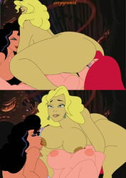 4girls ass big_ass big_breasts black_hair blonde_hair blue_eyes breasts bust busty closed_eyes comic connie_(rover_dangerfield) cool_world crossover cunnilingus dat_ass disney fat_ass gigantic_ass hanging_breasts holli_would huge_ass jessica_rabbit large_ass large_breasts legs_up licking long_hair multiple_girls nipples nude offscreen_character oral pyramid_(artist) raven_(spicy_city) red_hair rimming rover_dangerfield_(film) sitting_on_face spicy_city threesome trio watermark who_framed_roger_rabbit yuri