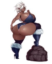 dark-skinned_female dark_elf dark_skin dixi-q female female_only huge_ass huge_breasts lythra muscular_female naughty_face seductive solo_female thick_thighs