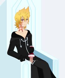 1boy blonde_hair corruption data_roxas fleshlight kingdom_hearts looking_at_viewer male_only masturbation nobody_(kingdom_hearts) red_eyes roxas roxasnuggets13 sitting smirk solo_male