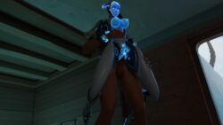 3d breasts deethot echo_(overwatch) female holding hologram male male_penetrating nipple nipples overwatch overwatch_2 penis pussy robot robot_girl smile smiling stand_and_carry_position standing standing_sex unseen_male_face