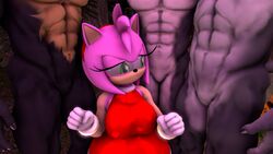 3d 3d_(artwork) amy_rose aryentai big_breasts group sega sfm sonic_(series) source_filmmaker