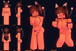 1girls 3d anthro big_breasts brown_eyes brown_hair cat_girl character delilah_cringe_(iamcringe) female iamcringe mine-imator minecraft nude tagme