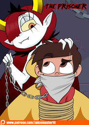 1boy 1girls bondage comic_cover disney disney_channel disney_xd female gag gagged hekapoo latino marco_diaz star_vs_the_forces_of_evil white_skin zaicomaster14