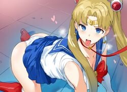 1girls ahe_gao ahegao all_fours armwear ass bent_over big_ass big_breasts bishoujo_senshi_sailor_moon bitch_taken_for_walk blonde_hair blue_eyes boots clothed clothed_female clothing collar cross-eyed curled_tail curls earrings female female_human female_only female_solo femsub hews_hack high_heels human human_female human_only leash long_hair looking_up meme panties pleated_skirt sailor_moon sailor_moon_redraw_challenge seifuku skirt skirt_lift solo solo_female solo_human submissive submissive_female usagi_tsukino white_panties