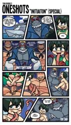 anal anal_sex balls bara captain_selkie comic crossgender english_text fellatio femboy gay genderswap_(ftm) hero_outfit_(mha) licking_penis long_tongue male_only multiple_boys muscular_male my_hero_academia oki_mariner_crew penis ripped_clothing rule_63 selkie_(my_hero_academia) tehbluebubble text tongue tonguejob tsuyu_asui yaoi