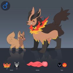 1:1 2boys abstract_background alternate_color animal_genitalia animal_penis black_body black_fur canid canine_penis duo emboar english_text fangs feet feral fur furry gender_symbol hi_res hybrid knot larger_male leg_markings male male_only mammal mane markings mightyena model_sheet nikkibunn nintendo original_character paws penis penis_tip pokémon_(species) pokemon pokemon_(species) pokemon_rse poochyena red_body red_eyes red_fur reflection sheath simple_background size_difference smaller_male socks_(marking) symbol tail_tuft text tuft veins video_games yellow_body yellow_fur yellow_sclera ♀ ♂