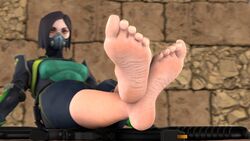 3d barefoot black_hair clothing feet female female_only foot_fetish koolsfm soles source_filmmaker valorant viper_(valorant)