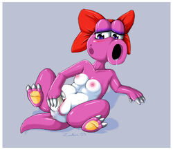 birdo egg female female_only mario_(series) masturbation nintendo orgasm pink_skin solo tagme vagina zanthia