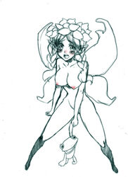 big_breasts breasts frog mercedes_(odin_sphere) nude odin_sphere pointy_chin