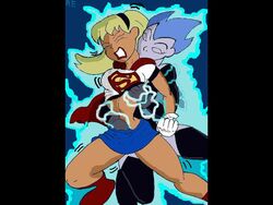 2000s 2girls artist_request dc dc_comics dcau electric_shock electricity electrostimulation livewire pointy_chin shock shocked shocking supergirl superman:_the_animated_series superman_(series) tagme tagme_(artist) yuri