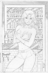 2008 jean_grey leandro_oliveira marvel marvel_girl straight_hair topless x-men