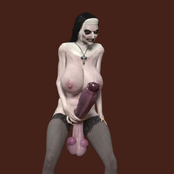 1futa 3d balls ballsack breasts dangling_testicles erection fingernails foreskin futa_only futanari gif_author high_heels human intact intersex low_hanging_balls nightmare_fuel nun nun's_habit penis possessed retracted_foreskin scrotum shaved_crotch solo testicles the_nun ugly uncut valak veiny_penis