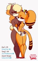 2girls angry animated anthro anus ass ass_grab blush breasts brown_fur clothing cute dialogue diives dou_(diives) duo embarrassed english english_text english_voice female female_only footwear fur furry furry_only groping groping_ass hands_on_ass innocent mostly_nude nude oolay-tiger orange_fur original original_character pussy queenie_(voice_actress) skinny sound spread_pussy spreading_ass standing tagme tail tang_(diives) text tiger_girl video voice_acted volkor xingzuo_temple yuri