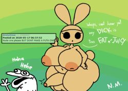 animal_crossing big_ass big_belly big_breasts big_butt big_penis bunny bunny_ear bunny_ears bunny_girl bunny_tail chubby chubby_female coco_(animal_crossing) colorful furry futanari half-dressed half_naked hard_pixels large_ass large_breasts large_penis larger_female meme nintendo no_panties only_top showing_off sleepyslut tank_top thick thick_ass thick_legs thick_thighs