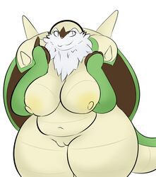 absurd_res anthro areola ass belly big_belly big_breasts big_butt breast_squish breasts chesnaught female genitals hi_res huge_butt huge_thighs looking_at_viewer navel nintendo nipples overweight overweight_anthro overweight_female plantedpot pokémon_(species) pokemon pussy shell smile solo squish thick_thighs video_games wide_hips