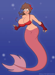 big_breasts breast_expansion breasts cute female large_breasts mermaid sally_starchaser sally_starchaser_(character)