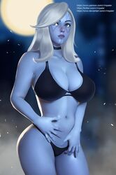 1girls big_breasts blue_skin breasts cleavage dota_2 drow_ranger female female_only large_breasts solo v1mpaler white_hair