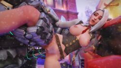 3d 3d_(artwork) ammo_blender ashe_(overwatch) big_breasts big_penis blender bob_(overwatch) female overwatch