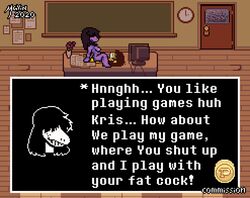 accurate_art_style anal anal_sex animated classroom deltarune domination femdom gagged height_difference kris_(deltarune) larger_female malesub mayin missionary_position pixel_art reverse_rape shorter_male size_difference smaller_male susie_(deltarune) taller_girl tape_gag taped_mouth text tied_up undertale