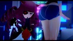 2girls 3d ass big_ass blush cat_ears drill_hair kemonomimi koikatsu light-skinned_female light_skin long_hair partially_clothed praise praising red_hair sei_asagiri spiritofrei stella_hoshii va-11_hall-a